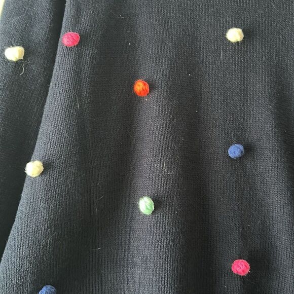 Crown & Ivy Fun Navy 3D Dot Multicolored Long Sleeve Sweater NWT Size 2X - Picture 2 of 4